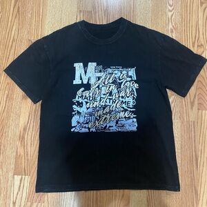Vintage Style Graphic T-Shirt Tee Black Blue Yellow
